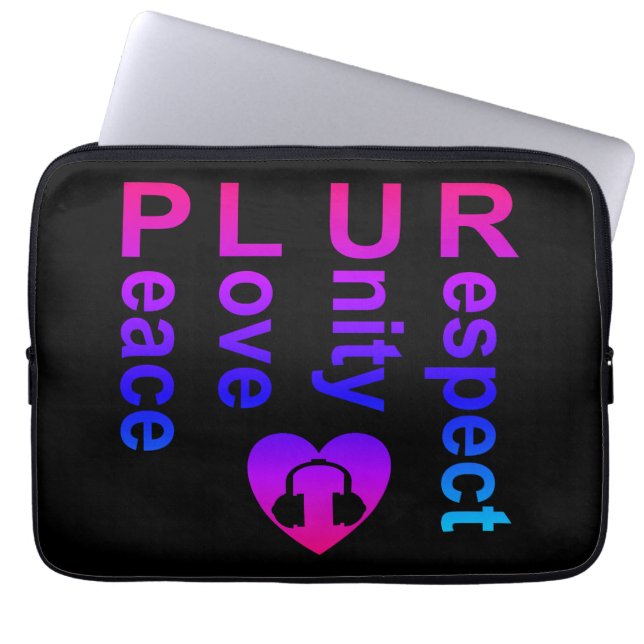 PLUR (fredsenhetsprincipen i Kärlek) Laptop Fodral (Framsidan)