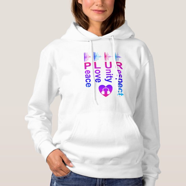 PLUR (fredsenhetsprincipen i Kärlek) T Shirt (Framsida)