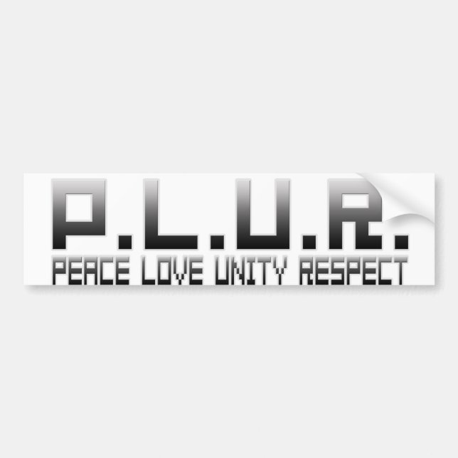 PLUR - Respekt för fredkärlekenhet Bildekal (Framsidan)