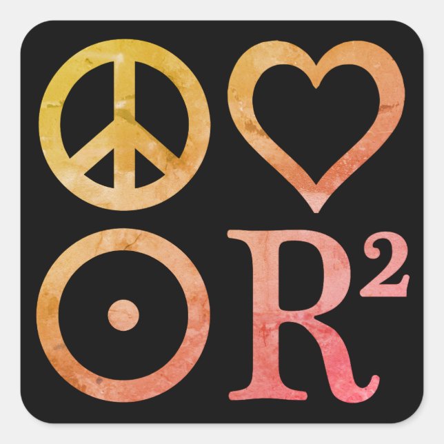 PLUR-symboler, fyrkantsmärken Fyrkantigt Klistermärke (Framsida)