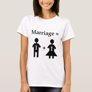 Plus för man för giftermåljämliken en en kvinna t-shirt