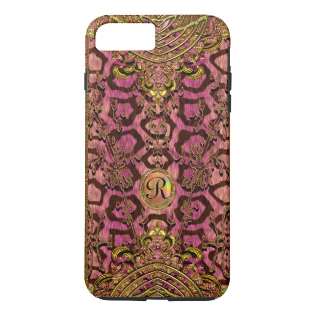 Plus för Monogram för LeopardMelantorey VII Case-Mate iPhone Skal (Baksida)
