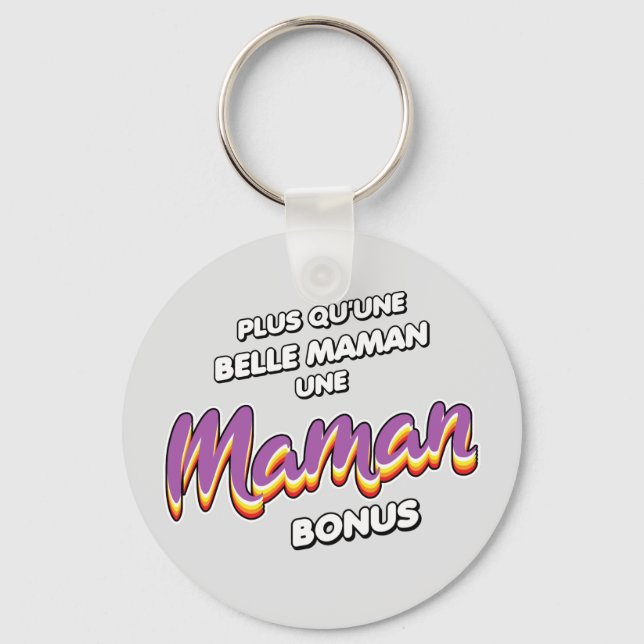 Plus Quu belle maman une maman maman-bonus Nyckelring (Framsida)