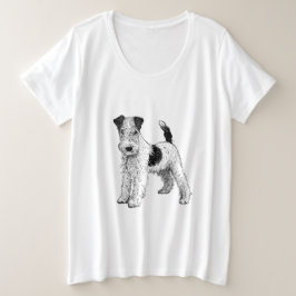 Plus Storlek Fox Terrier T-Shirt