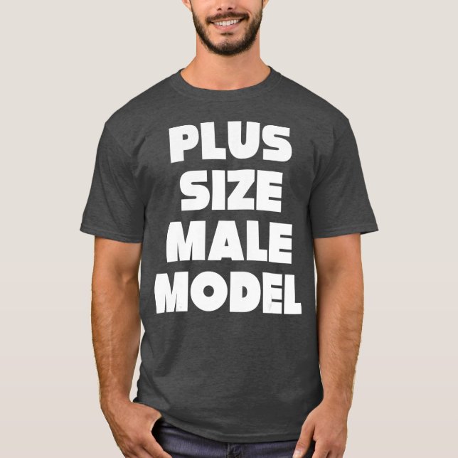 Plus Storlek manlig modell - luddig Tjock Guy elle T Shirt (Framsida)