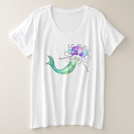 Plusen storleksanpassar SSRA-sjöjungfruV-nacke T T-shirt