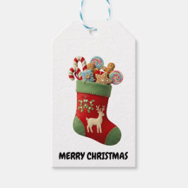 Plush Christmas Stocking Illustration Presentetikett