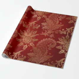 Plush Red and Guld Damask Presentpapper