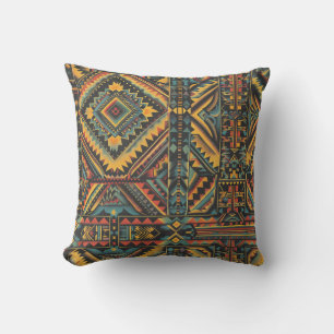"Plush Teal "Chundries Old Geometric Elegance" Dec Kudde
