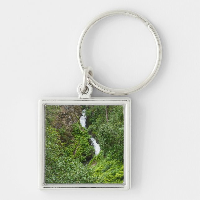 Plush Thunderbird Painterly Fyrkantig Silverfärgad Nyckelring (Framsidan)