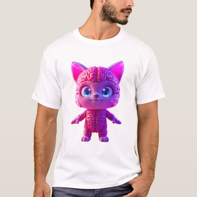 Plushie Cyberpunk Cat T-Shirt (Framsida)