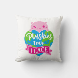 Plushies Kärlek Peace Cute Kawaii Heart Earth Kudde