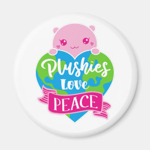 Plushies Kärlek Peace Cute Kawaii Heart Earth Magnet