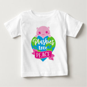 Plushies Kärlek Peace   Cute Kawaii Heart Earth T Shirt