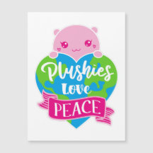 Plushies Kärlek Peace | Cute Kawaii Magnetic Card