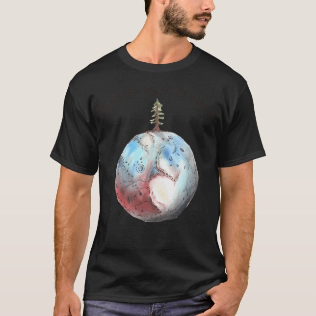 Pluto är en planet - illustration av Hand plockade T Shirt (Framsida)