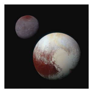 Pluto & Charon 9:e eller dvärgplanet Solsystemet Fototryck