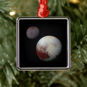 Pluto & Charon 9:e eller dvärgplanet Solsystemet Julgransprydnad Metall