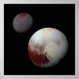 Pluto & Charon 9:e eller dvärgplanet Solsystemet Poster