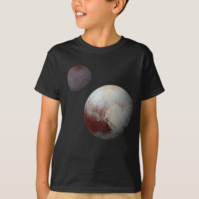 Pluto & Charon 9:e eller dvärgplanet Solsystemet T Shirt (Framsida)