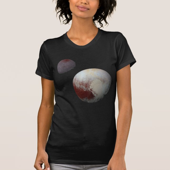 Pluto & Charon 9:e eller dvärgplanet Solsystemet T Shirt (Framsida)