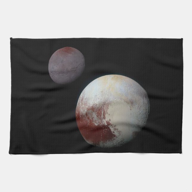 Pluto & Charon 9:e eller Dwarf Planet Solar System Kökshandduk (Horisontell)