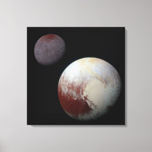 Pluto & Charon 9:e planeten eller dvärgplanet Sols Canvastryck