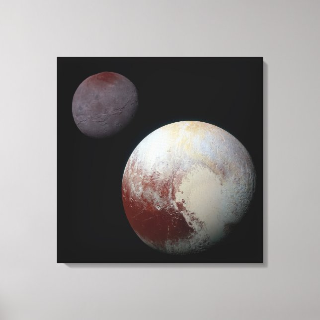 Pluto & Charon 9:e planeten eller dvärgplanet Sols Canvastryck (Framsida)