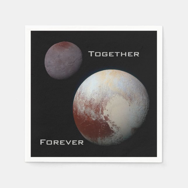 Pluto Charon Together Forever Cocktail Napkins Pappersservett (Framsidan)