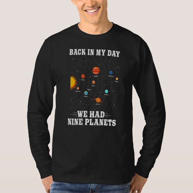 Pluto Flygplan tillbaka på min dag hade vi nio pla T Shirt (Framsida)