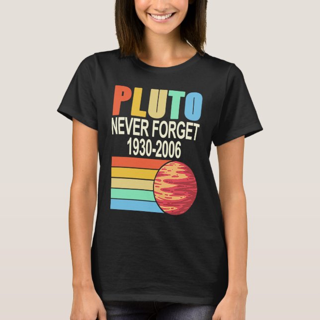PLUTO Glöm Aldrig 1930 2006 Cool Retro Planet Pre T Shirt (Framsida)