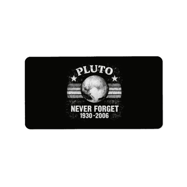 Pluto Glöm Aldrig Adressetikett (Framsidan)