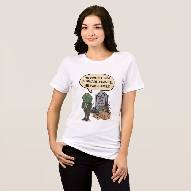 Pluto Glöm Aldrig Dvärgplanet Rolig Rymd Humor T Shirt (Framsida Full)