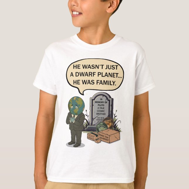 Pluto Glöm Aldrig Dvärgplanet Rolig Rymd Humor T Shirt (Framsida)