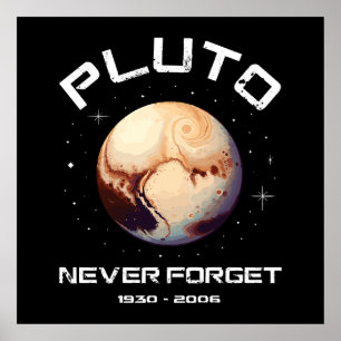 Pluto Glöm Aldrig Poster