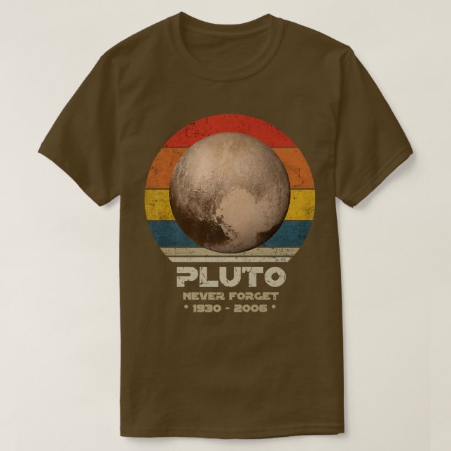 Pluto - Glöm aldrig Retro Stil Planet Funny Spa T Shirt (Design framsida)