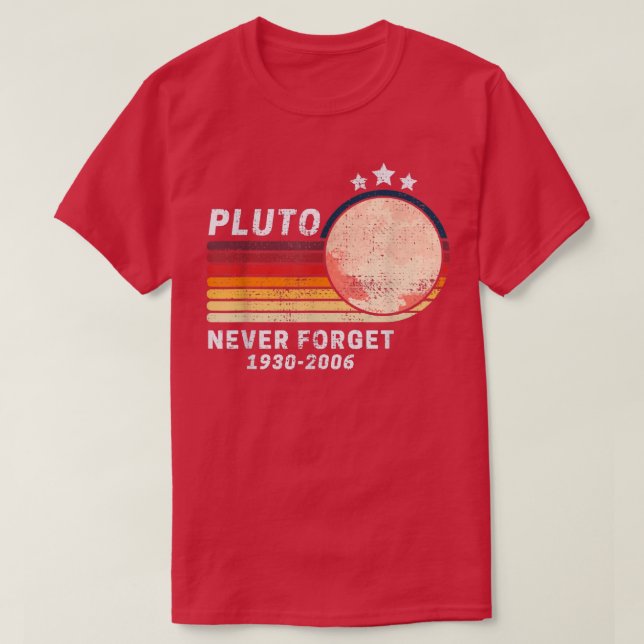 PLUTO GLÖMMER ALDRIG Retro Stil FUNNY Space, Vinta T Shirt (Design framsida)