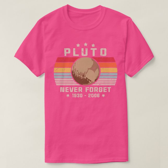PLUTO GLÖMMER ALDRIG Retro Stil FUNNY Space, Vinta T Shirt (Design framsida)
