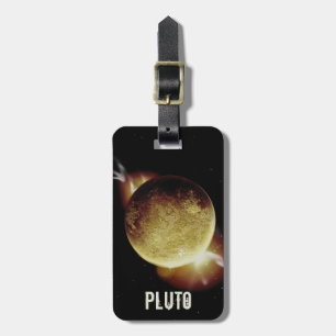 Pluto gul planet 3d universum rymd illustration bagagebricka