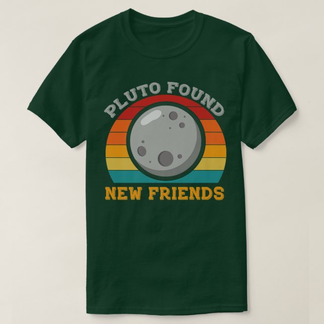 Pluto hittade nya vänner Solar Space Science Premi T Shirt (Design framsida)