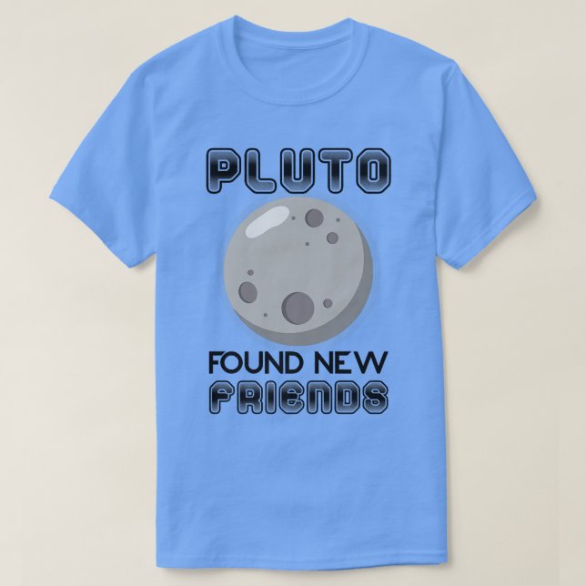 Pluto hittade nya vänner Solar Space Science Premi T Shirt (Design framsida)