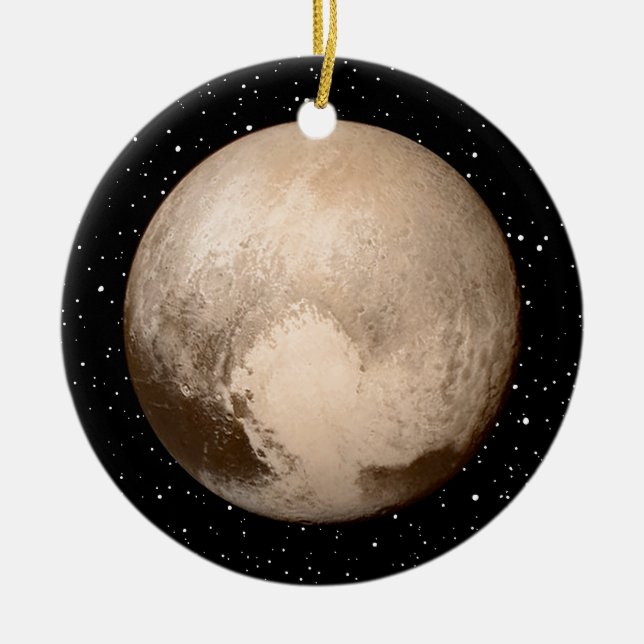 Pluto Hjärta-Beskådar Julgransprydnad Keramik (Framsidan)