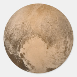 Pluto-hjärta Runt Klistermärke