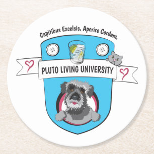 Pluto-levande Universiteten Underlägg Papper Rund