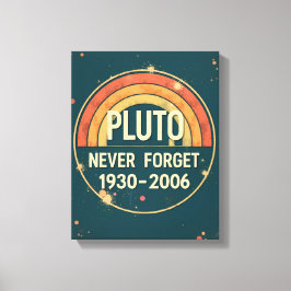 Pluto Never Forget 1930-2006 Vintage Retro Canvastryck
