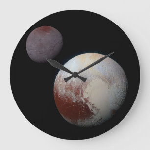 Pluto- och Charon NASA-klocka för nya horisontaler Stor Klocka