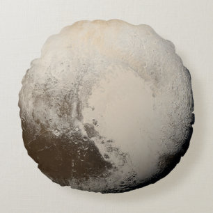 Pluto Planet Photo Space Solar System Elegant Gråt Rund Kudde