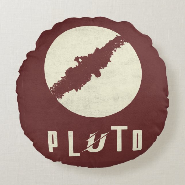 Pluto Planet Rymd Design Kuddcover Rund Kudde (Framsidan)