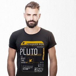 Pluto Planet Time Travel Boarding Pass T Shirt