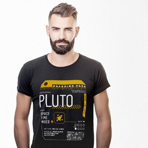 Pluto Planet Time Travel Boarding Pass T Shirt
